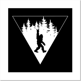 Yeti Bigfoot Sasquatch Triangle Posters and Art